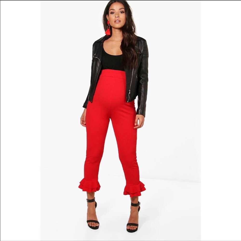 NWT adorable bright red maternity pants!